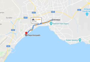 Cómo llegar a la playa Konyaalti, Turquía desde Antalya