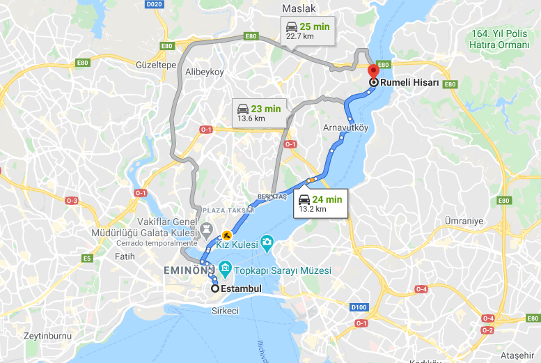 Cómo llegar a Rumeli Hisarı, Turquía desde Estambul 